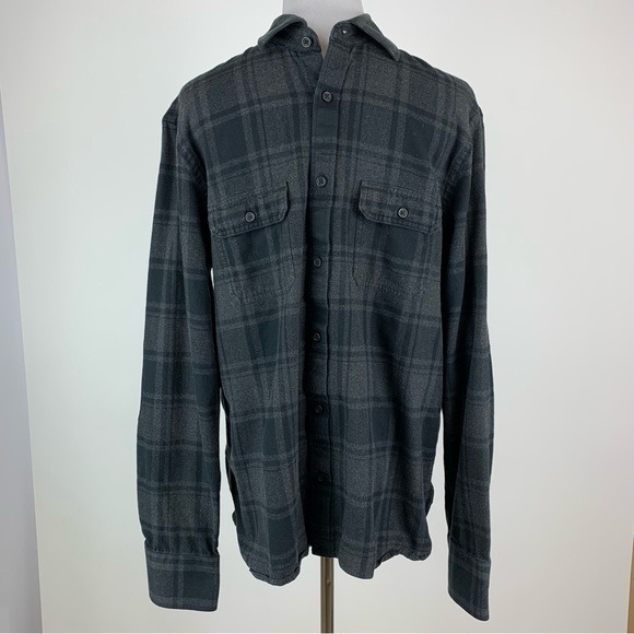John W. Nordstrom Other - John W Nordstrom Black Plaid Elbow Patch Button Down Shirt Medium